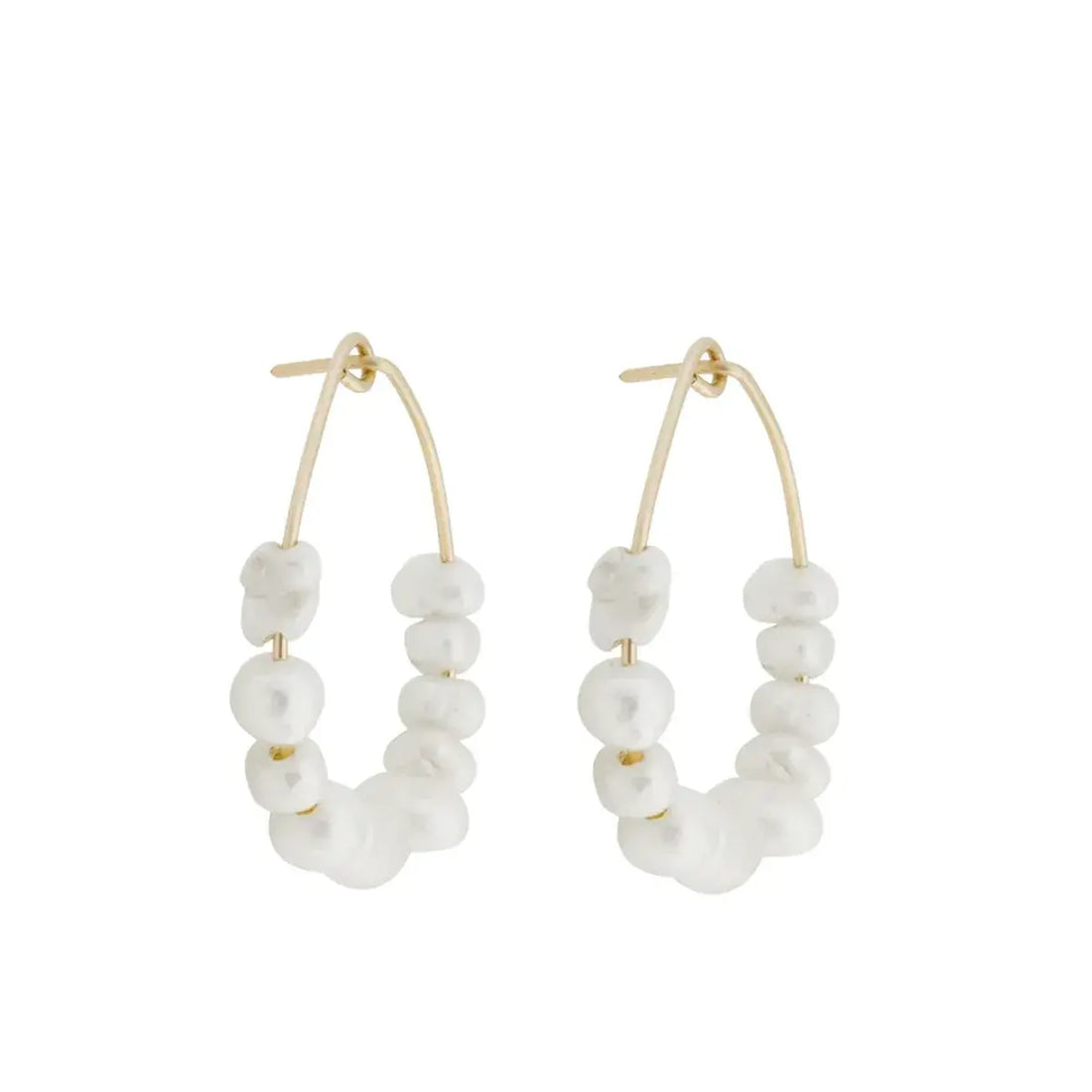 The Venus Pearl Hoops by Made by a. in Sold Gold 