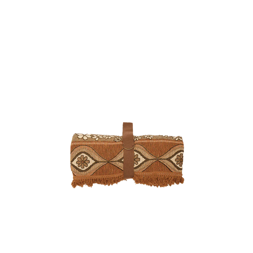 Wandering Folk Woven Picnic Throw - Copper