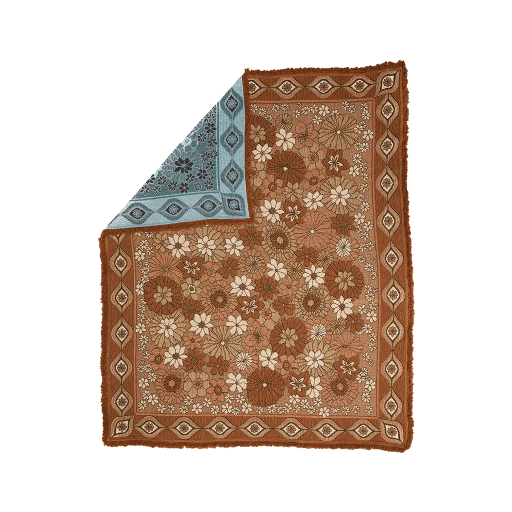 Wandering Folk Woven Picnic Throw - Copper