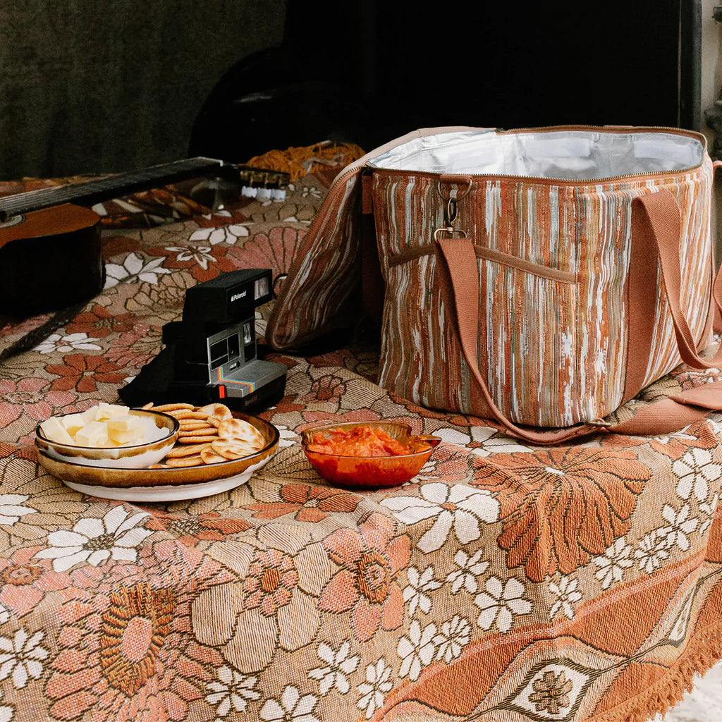 Wandering Folk Woven Picnic Throw - Copper