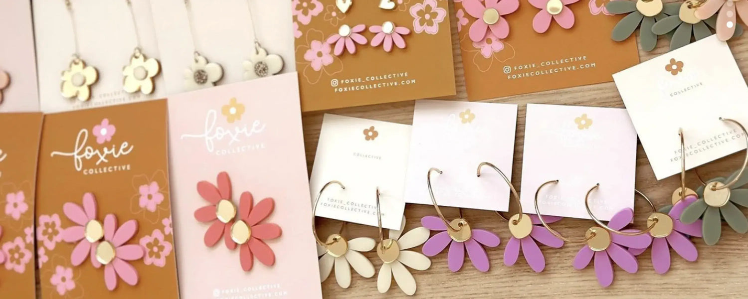 Foxie Collective Flower Hoop Earrings - Polly &amp; Co Muswellbrook