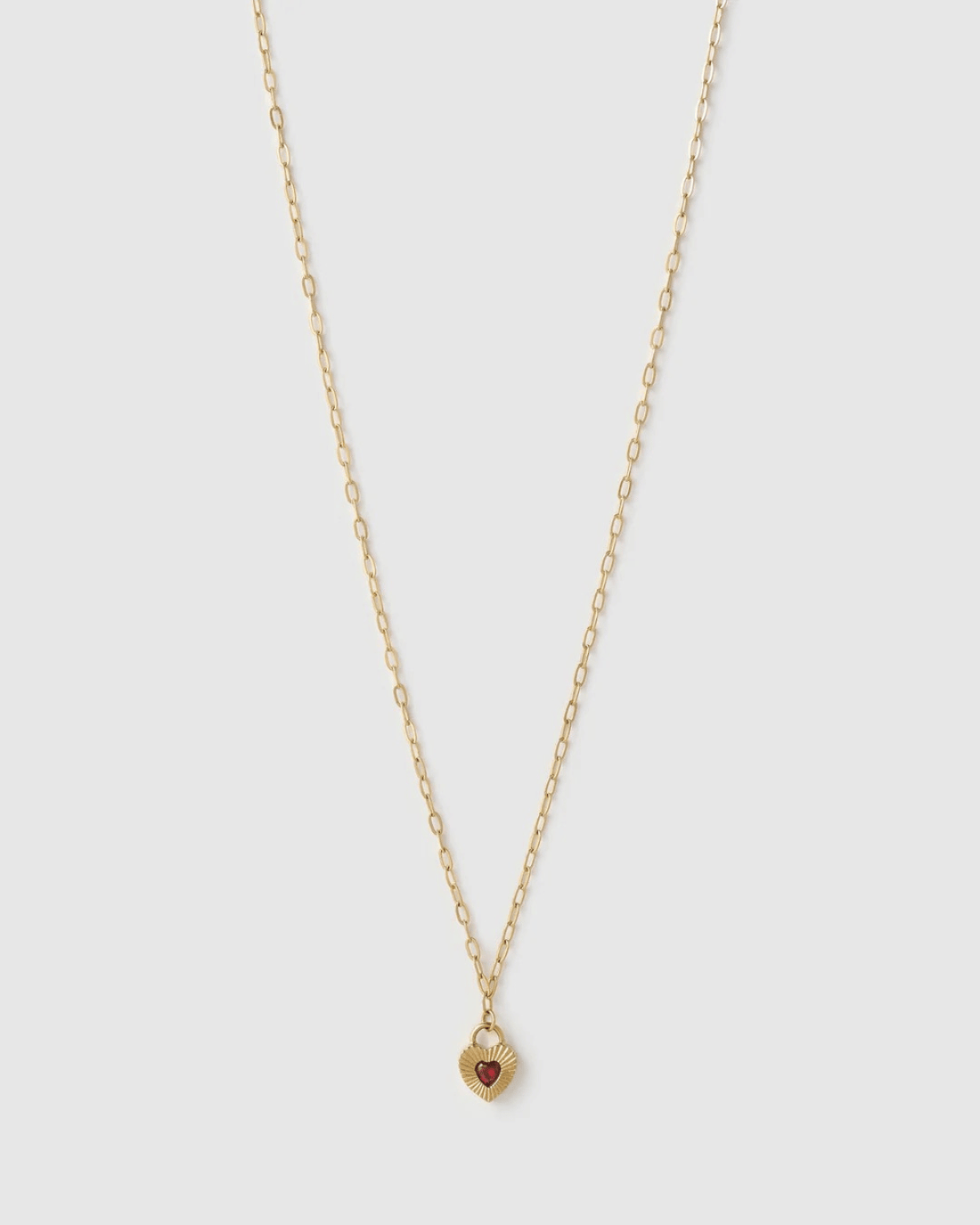 RUBY HEART NECKLACE - RED