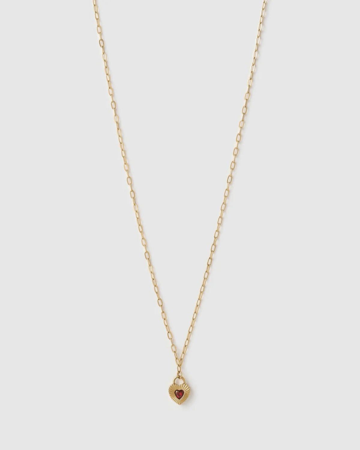 RUBY HEART NECKLACE - RED