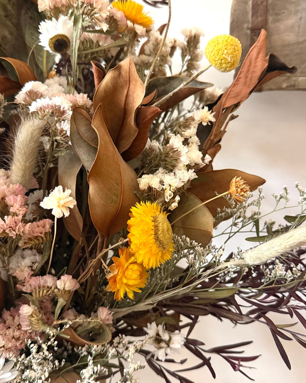 DRIED FLOWER VASE ❘ Beige Wildflower