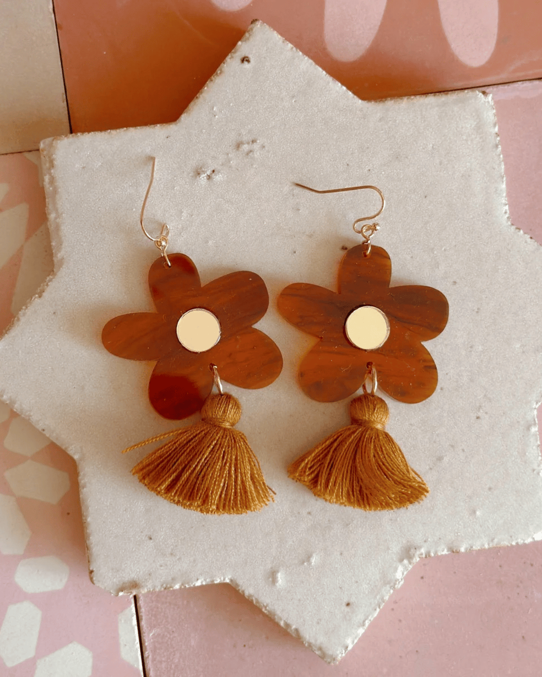 Bella Tassel Dangles - Tort + Tan by Foxie Collective... add some joy to your style! 🌸
