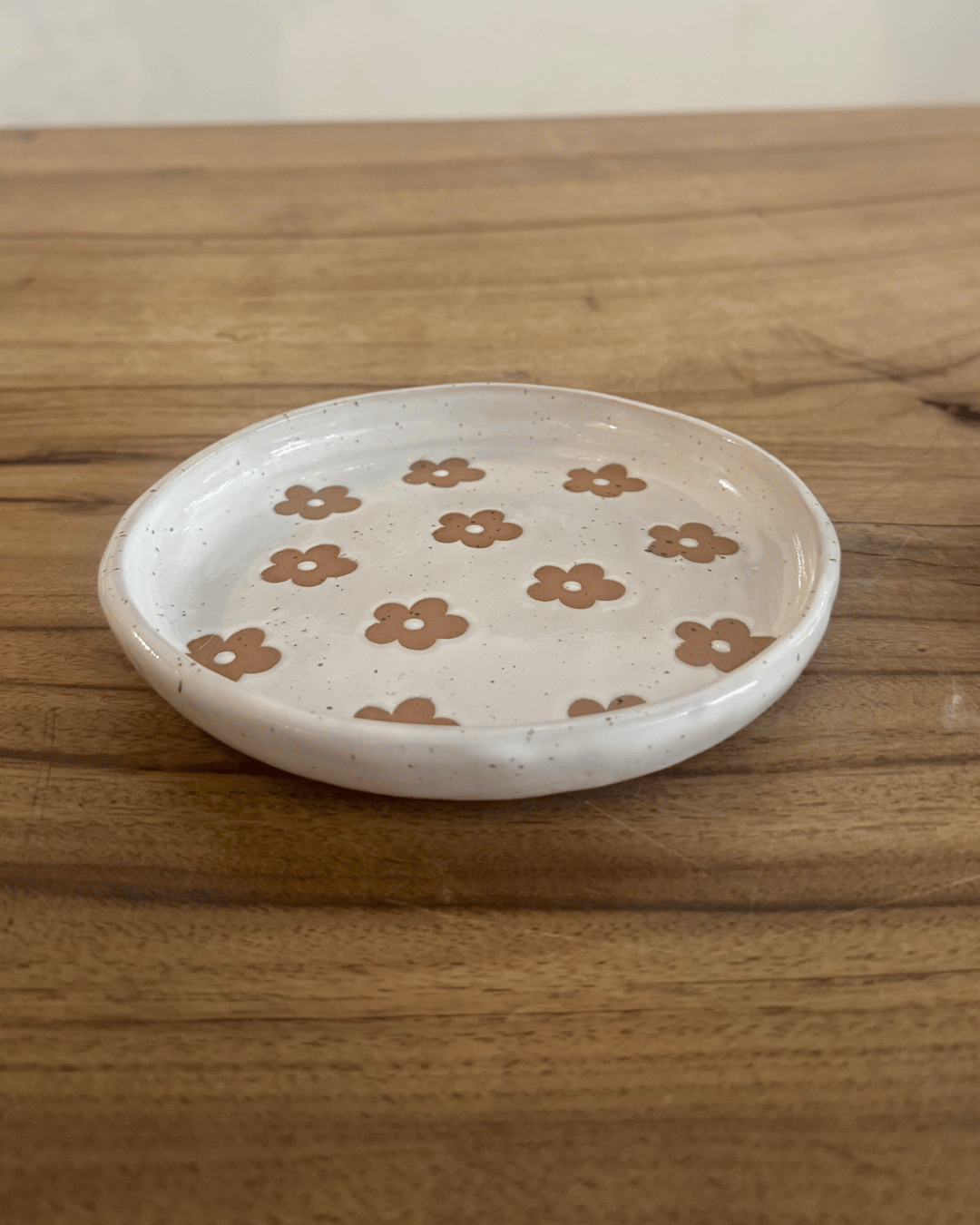 Flower Trinket Plate - White