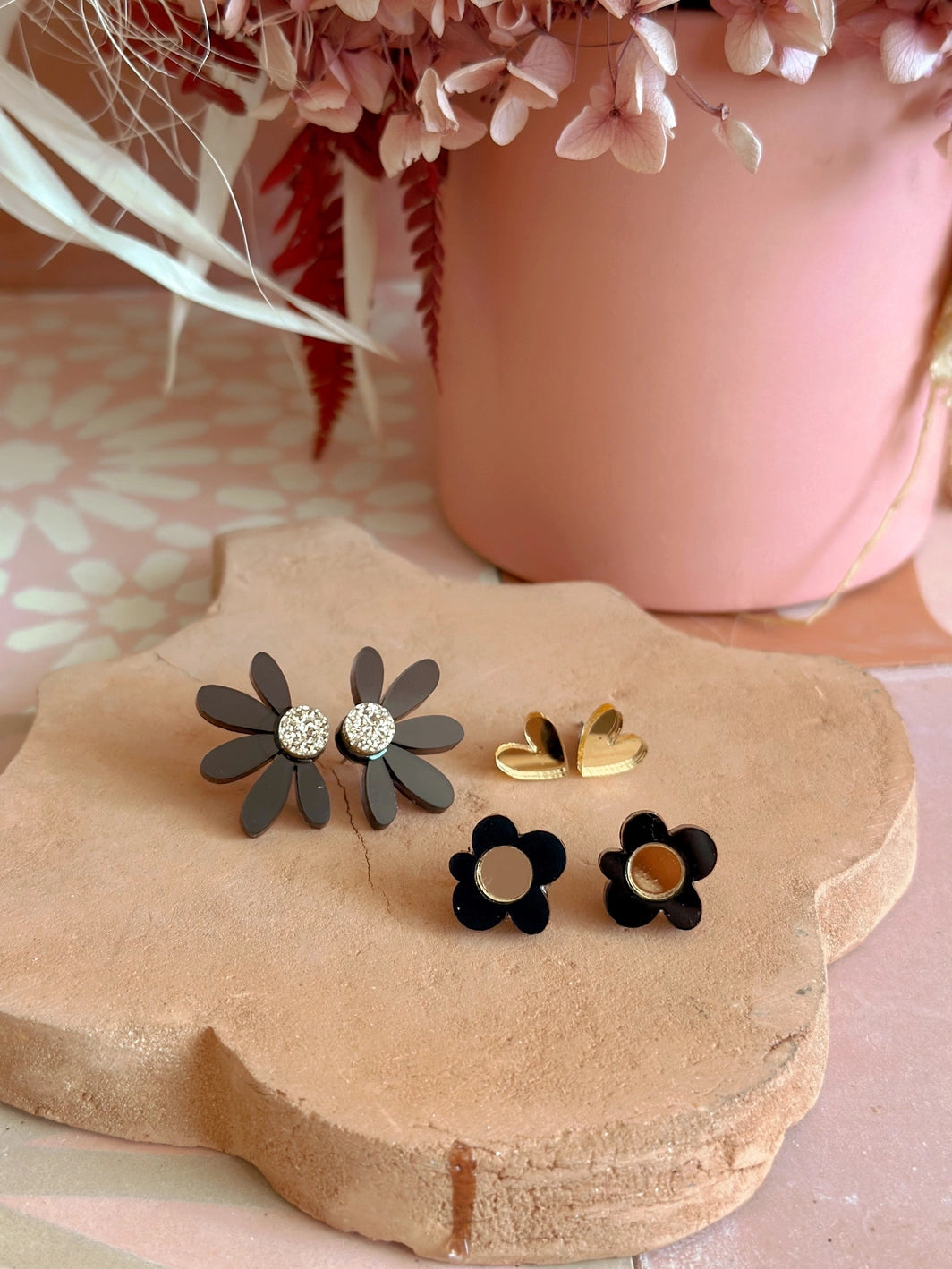 Stud Pack Trio - Black + Gold