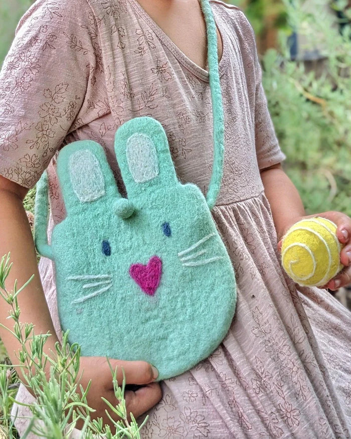 felt easter bunny hand bag for kids and easater