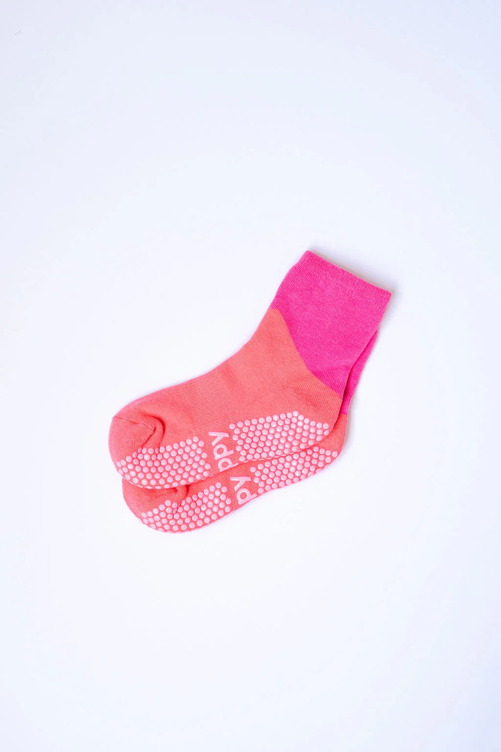 Grippy Pilates Socks - Colour Block (Pink + Red)