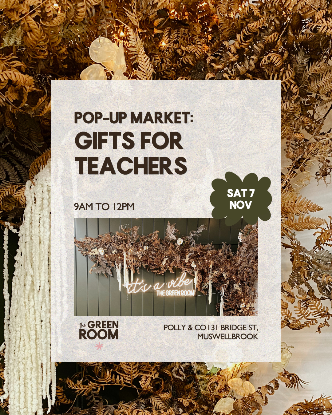 EVENT: Teacher Gifts Market / Saturday 7th November