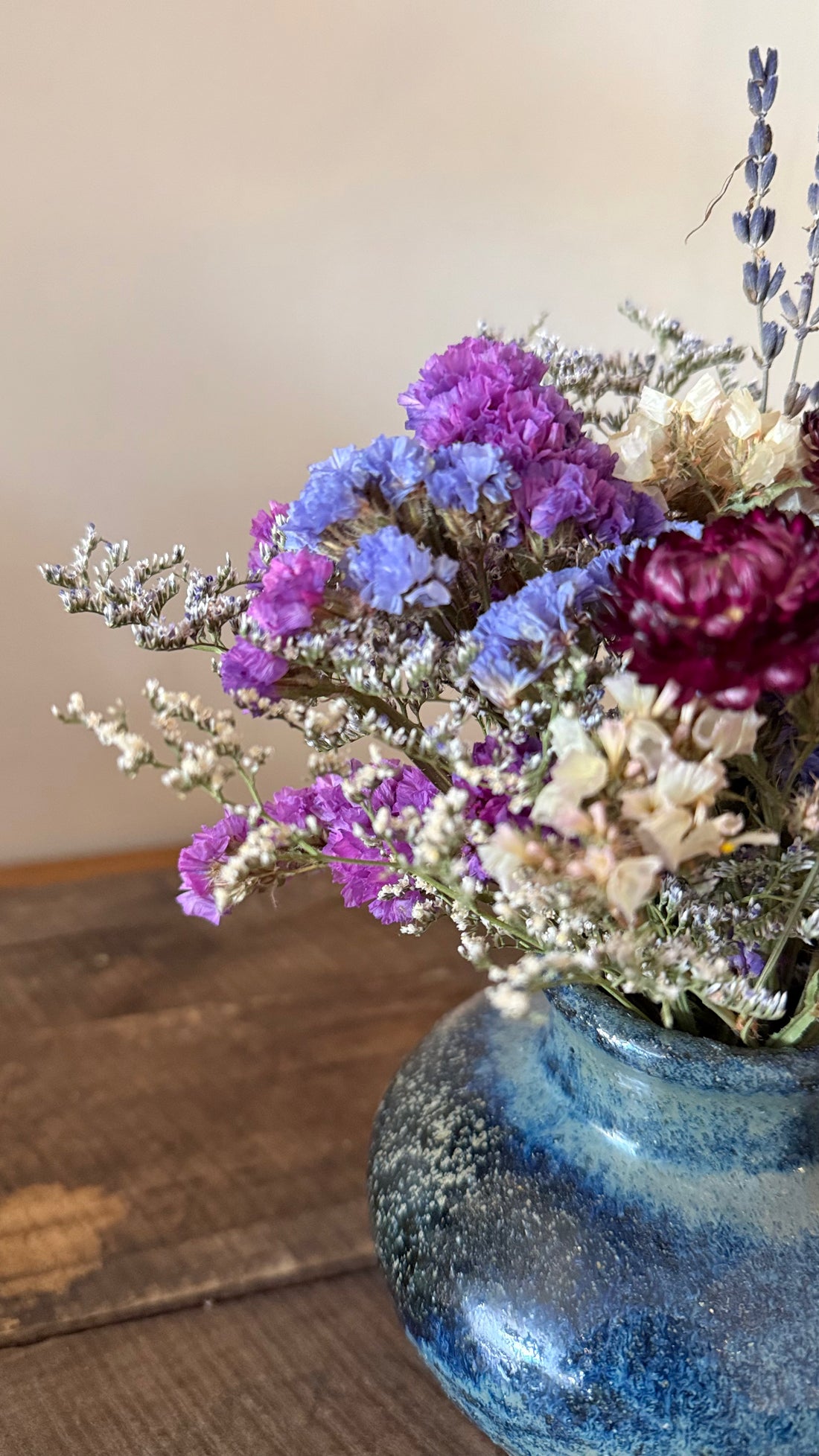 DRIED FLOWER VASE ❘ Speckled Blue