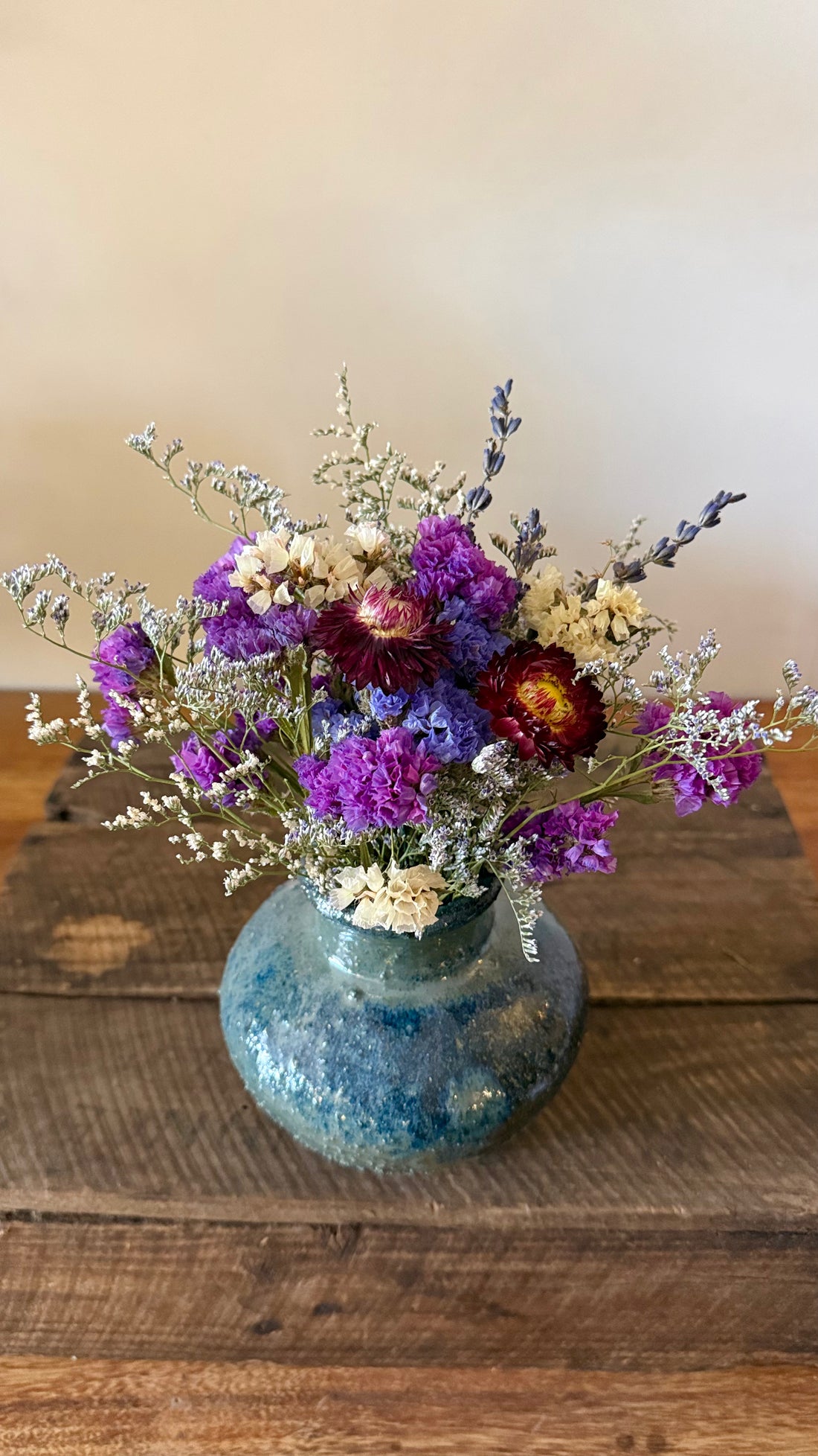 DRIED FLOWER VASE ❘ Speckled Blue
