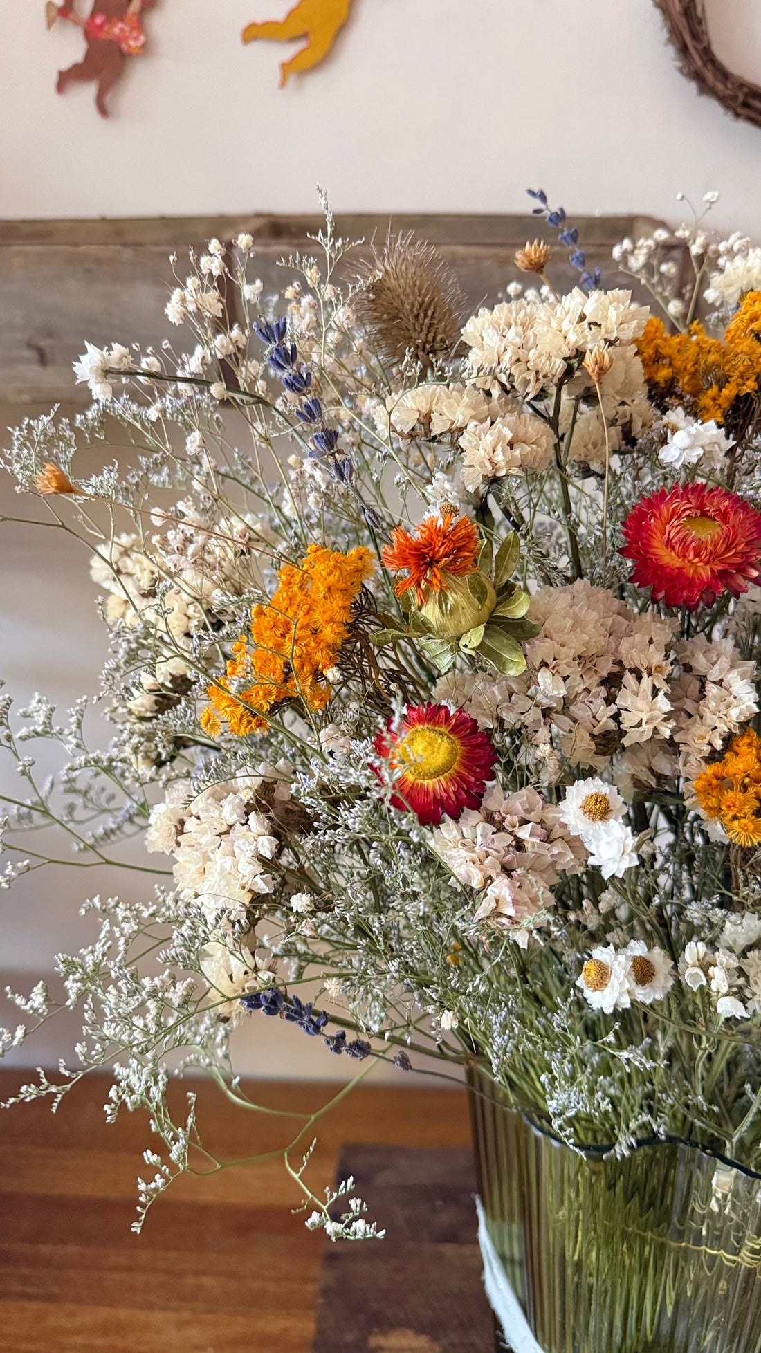 DRIED FLOWER VASE ❘ Green Wildflower