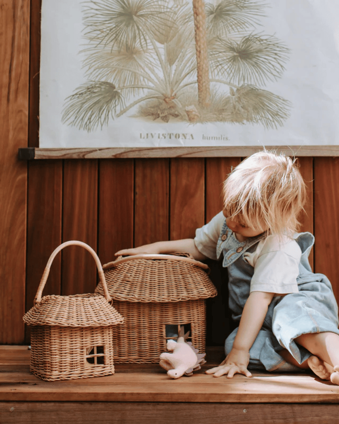 olli ella rattan hutch small basket natural polly and co