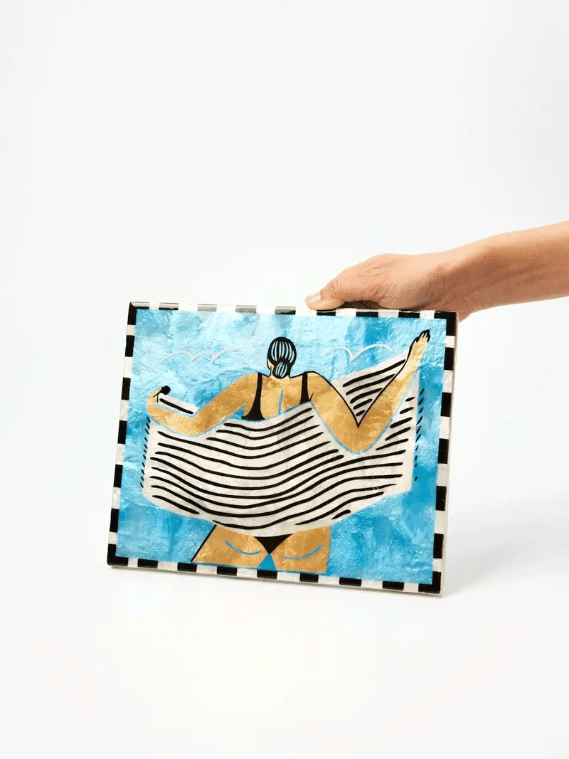 Beach Day Wall Art Tile Towel Off by Jones &amp; Co 