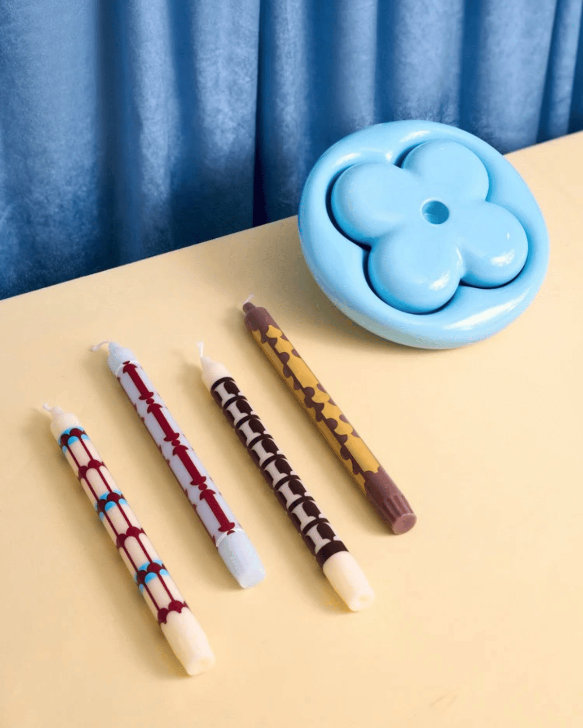 Folia Modular Candleholder &amp; Tray in Sky Blue by Aleo