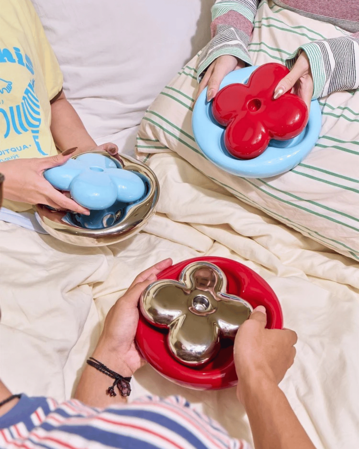 Folia Modular Candleholder &amp; Tray in Sky Blue by Aleo