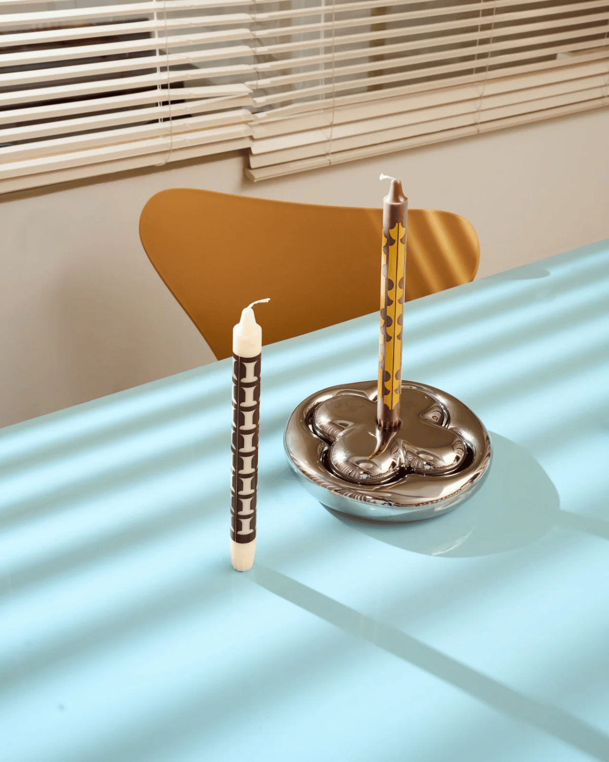 Graphic Taper Candlesticks Duo in Retro Ember by Aleo 