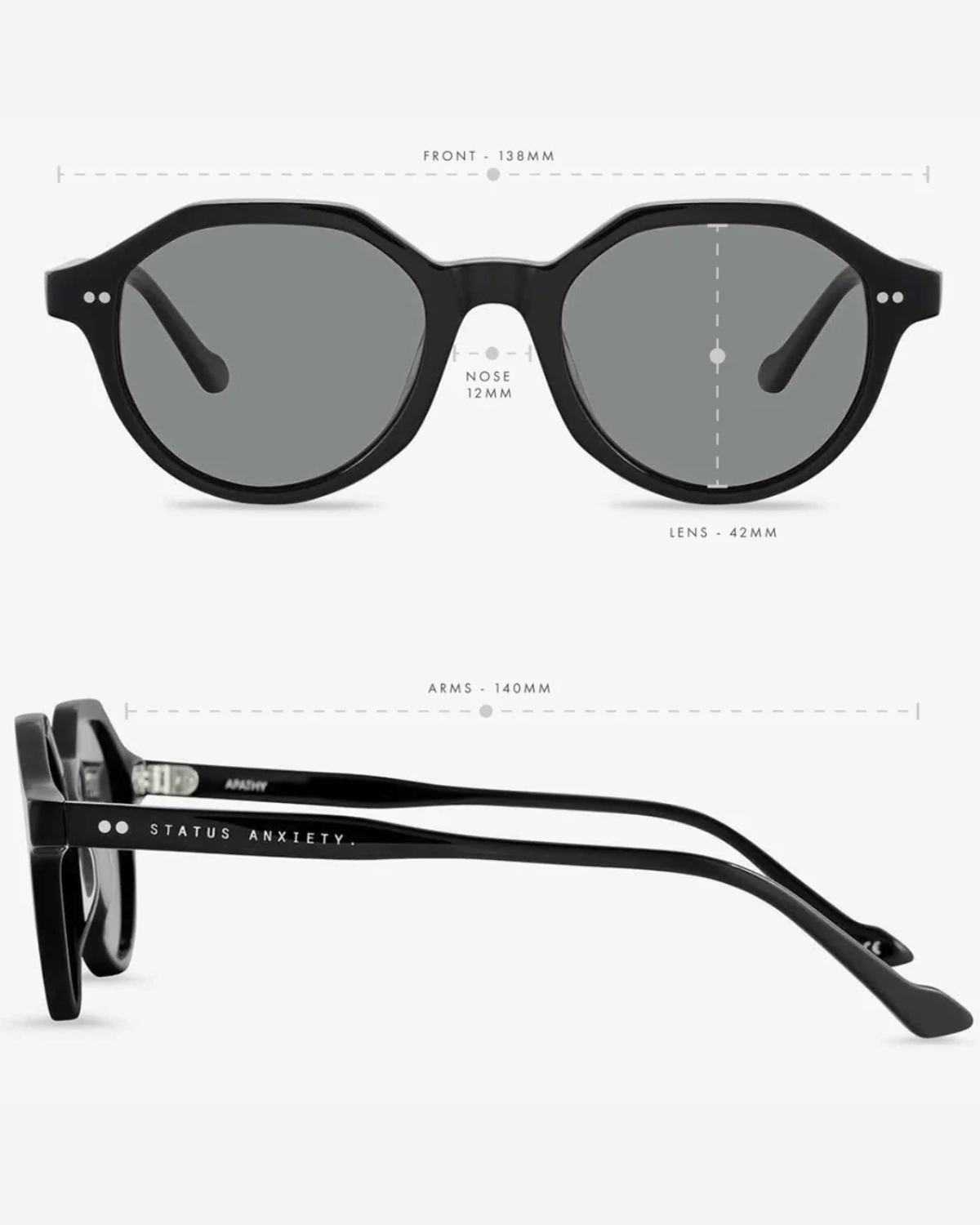 Status Anxiety &amp; Apathy Sunglasses in Black