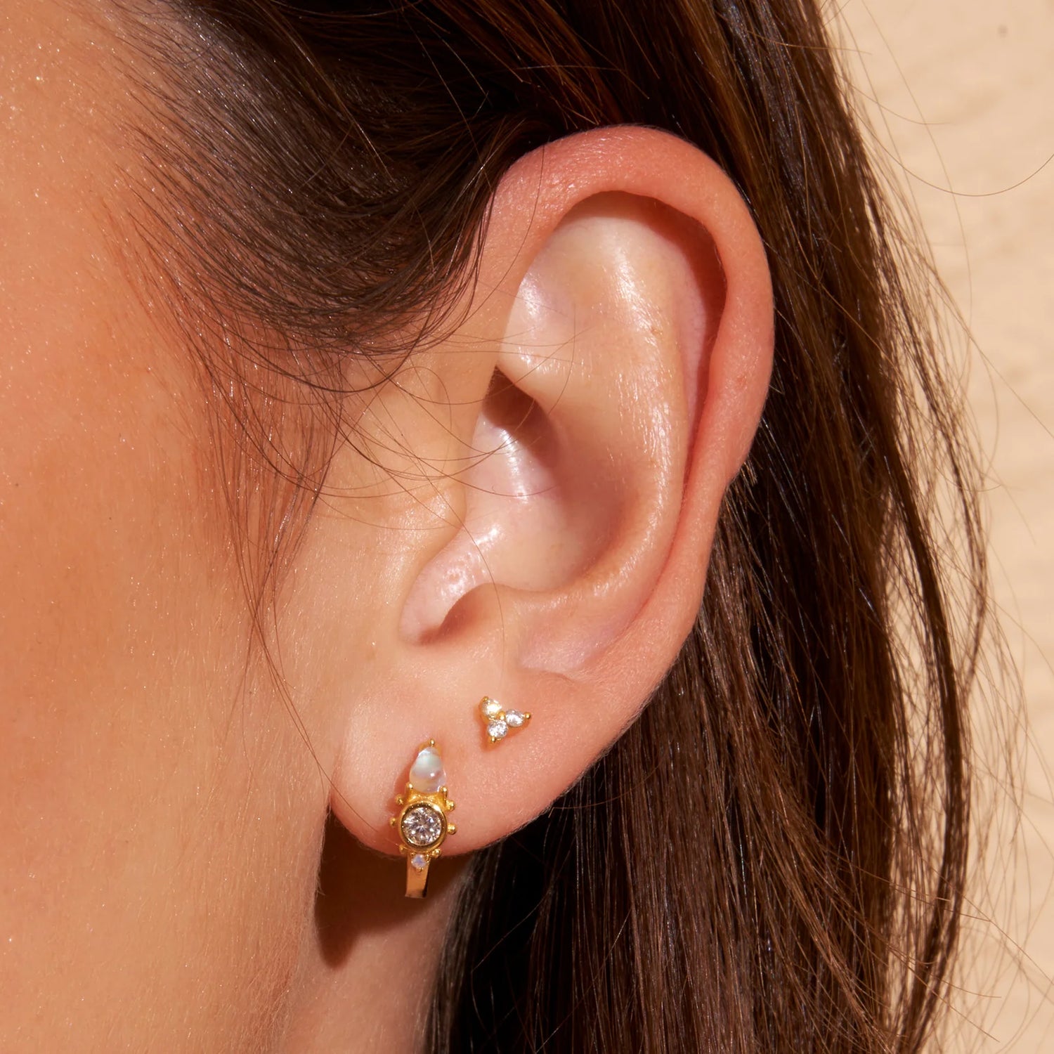 Cassia Stud Earrings - Stone by Arms of Eve