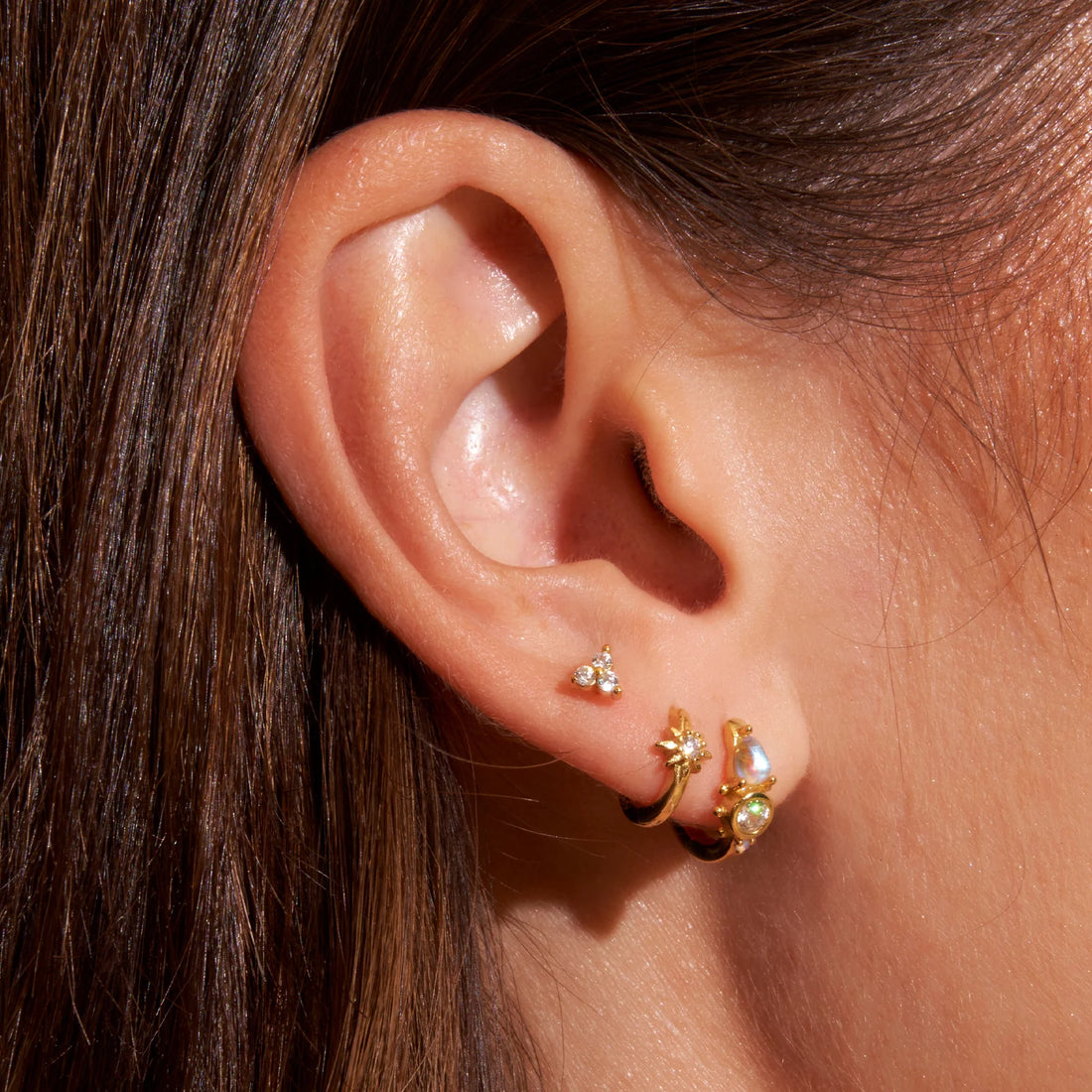 Cassia Stud Earrings - Stone by Arms of Eve