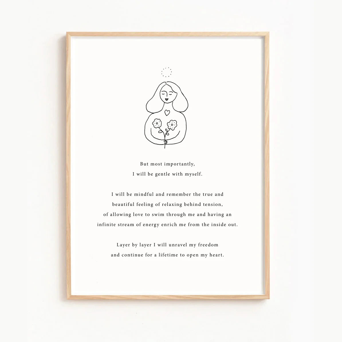 Art Poem Print  - Be Gentle (with Gold Leaf Detail)