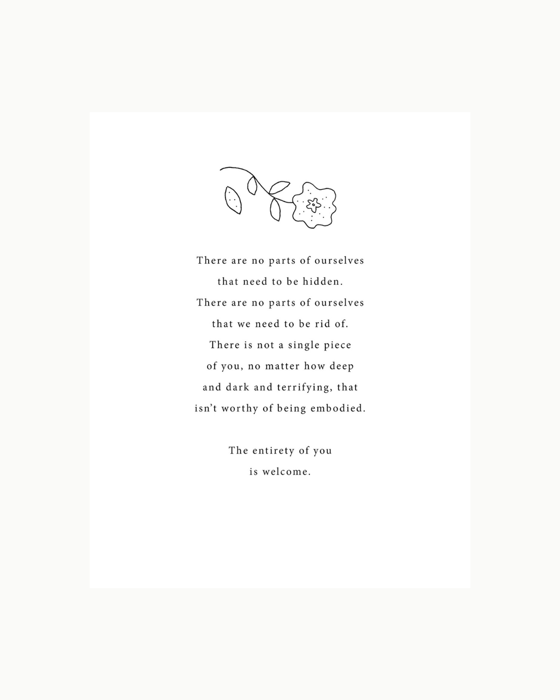 Art Poem Print - The Entirety Of You Is Welcome by Musings from the Moon