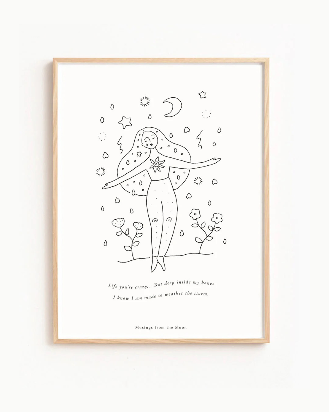 Art Poem Print  - Weather The Storm 2 Musings from the Moon
