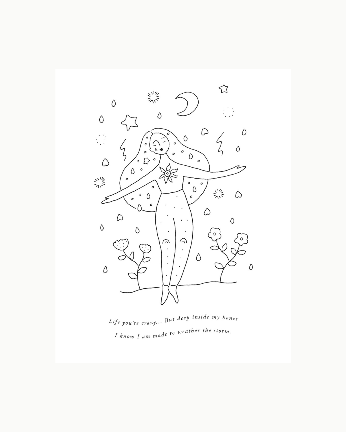 Art Poem Print  - Weather The Storm 2 Musings from the Moon