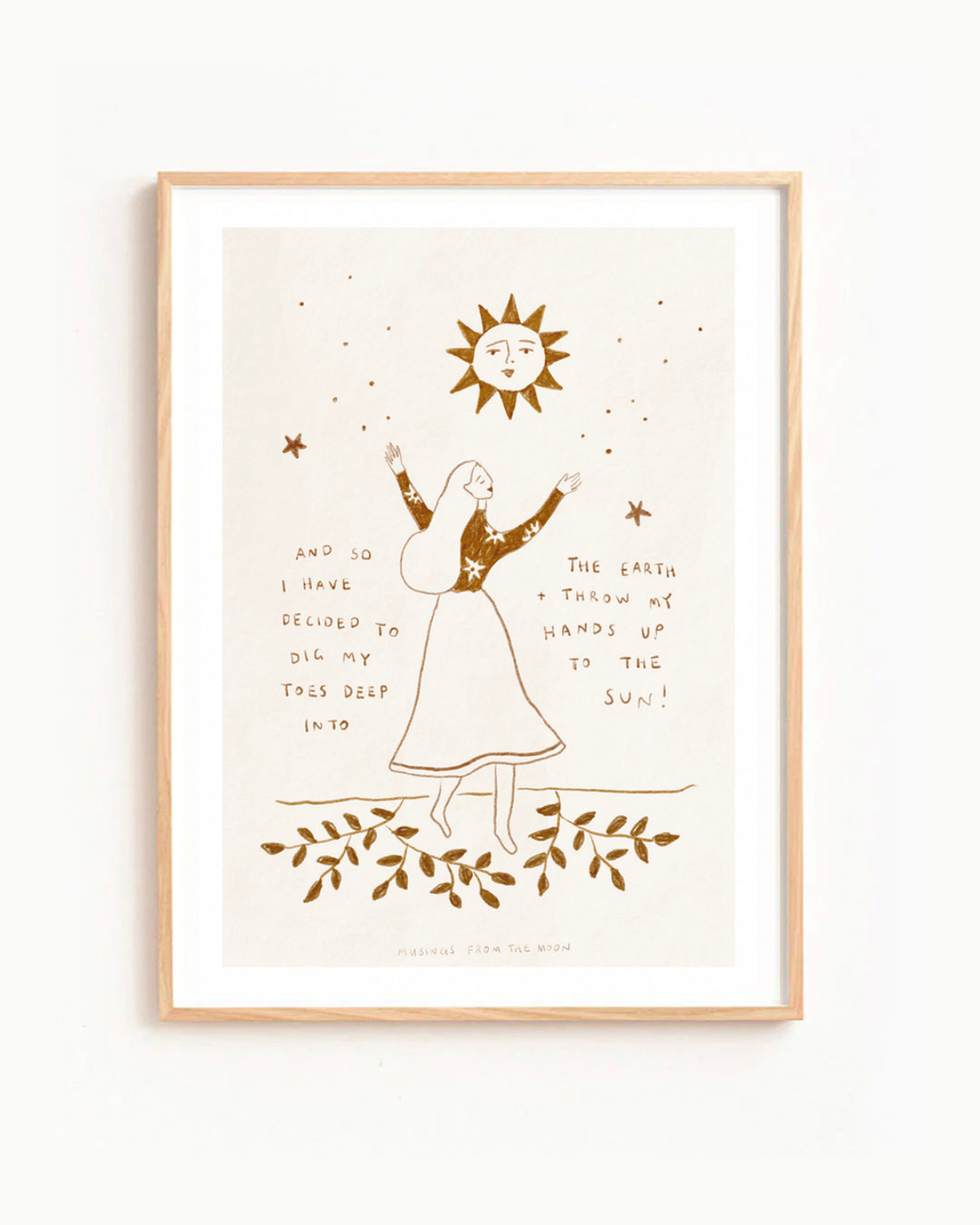 Musings from the Moon Art Print - Earth and Sun