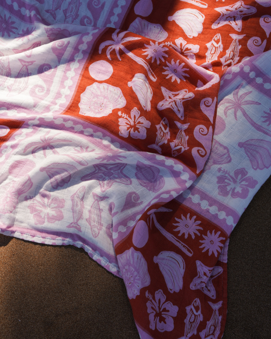 Baby Swaddle in Big Island Life (Pink Red) by Loaila