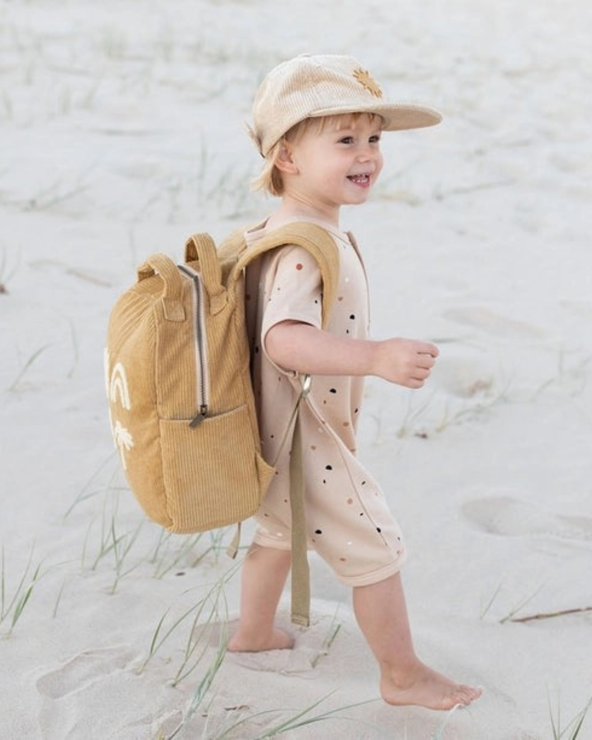Bam Loves Boo - Solstice Organic Cord Kids / Toddler Backpack - Honey 