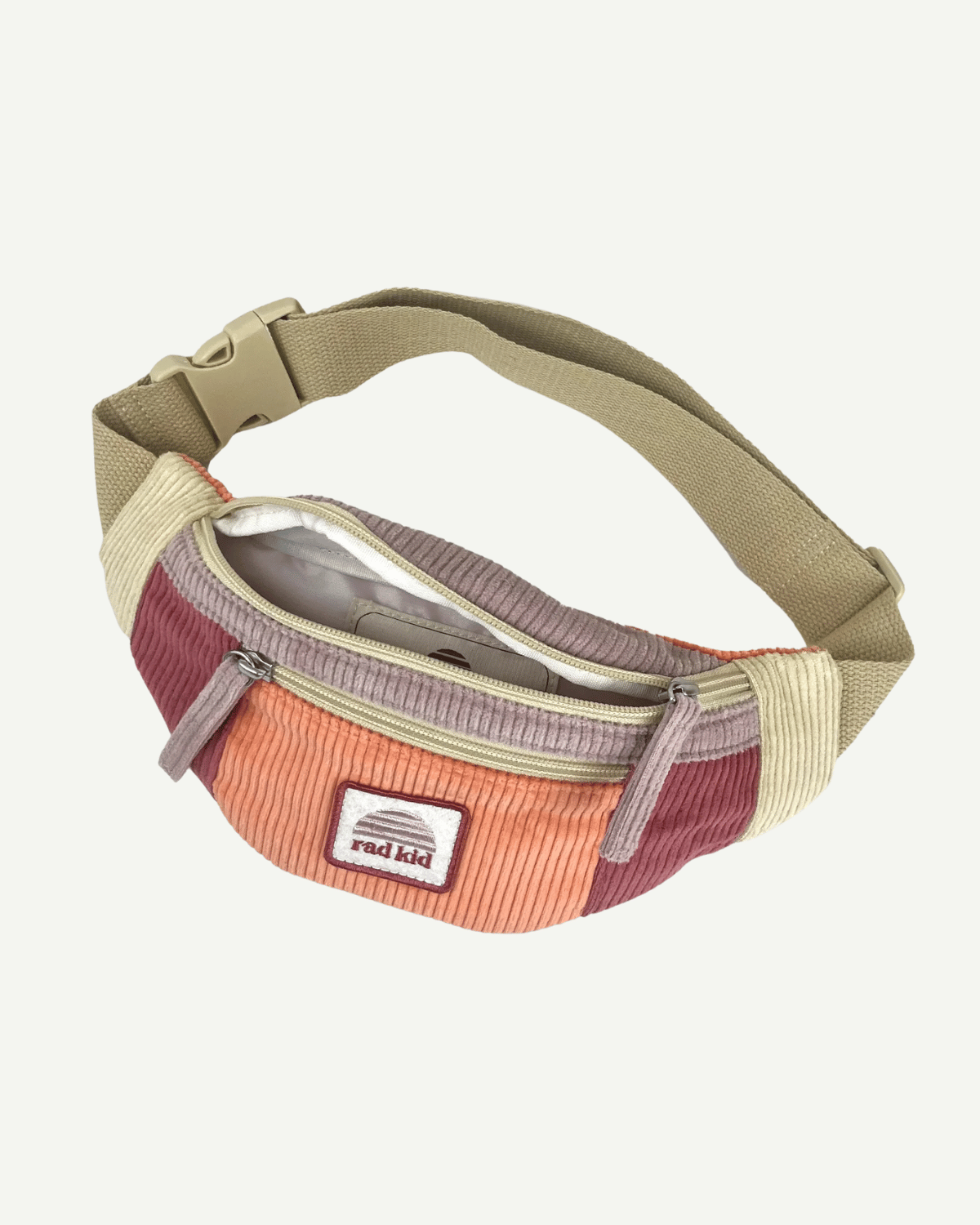 Corduroy Spliced Eco Belt Bag - Berry Nice