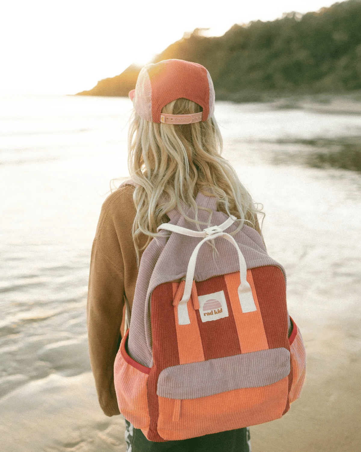 Corduroy Spliced Eco Kids Backpack - Berry Nice