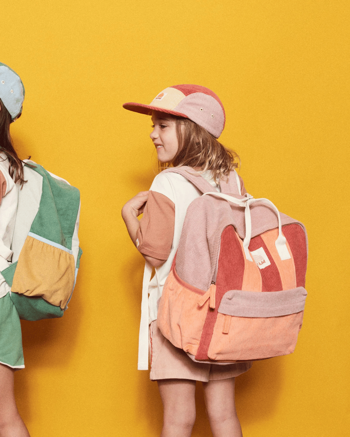 Corduroy Spliced Eco Kids Backpack - Berry Nice