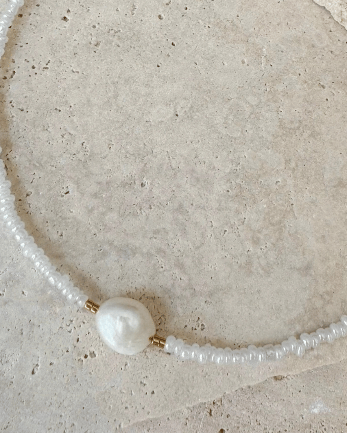 Luna.Foundling ❘ Beaded Necklace - Echo Pearly White (Adult)