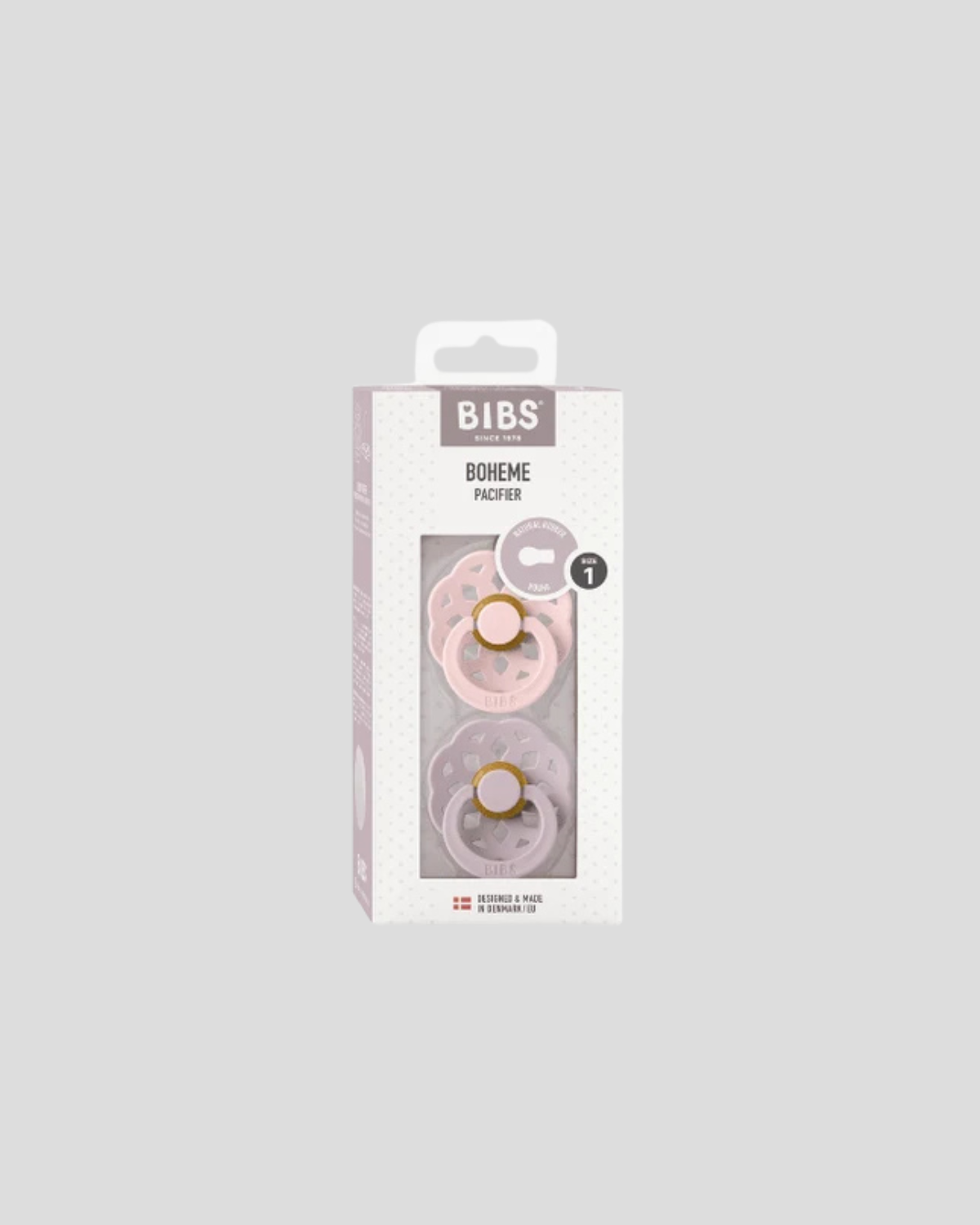 BIBS Dummies ❘ Boheme Blossom/Dusky Lilac - Round, Latex (2pk)