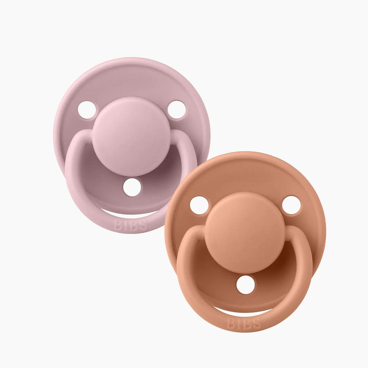 BIBS Round Dummies De Lux - One Size | Pink Plum / Peach (2pk)