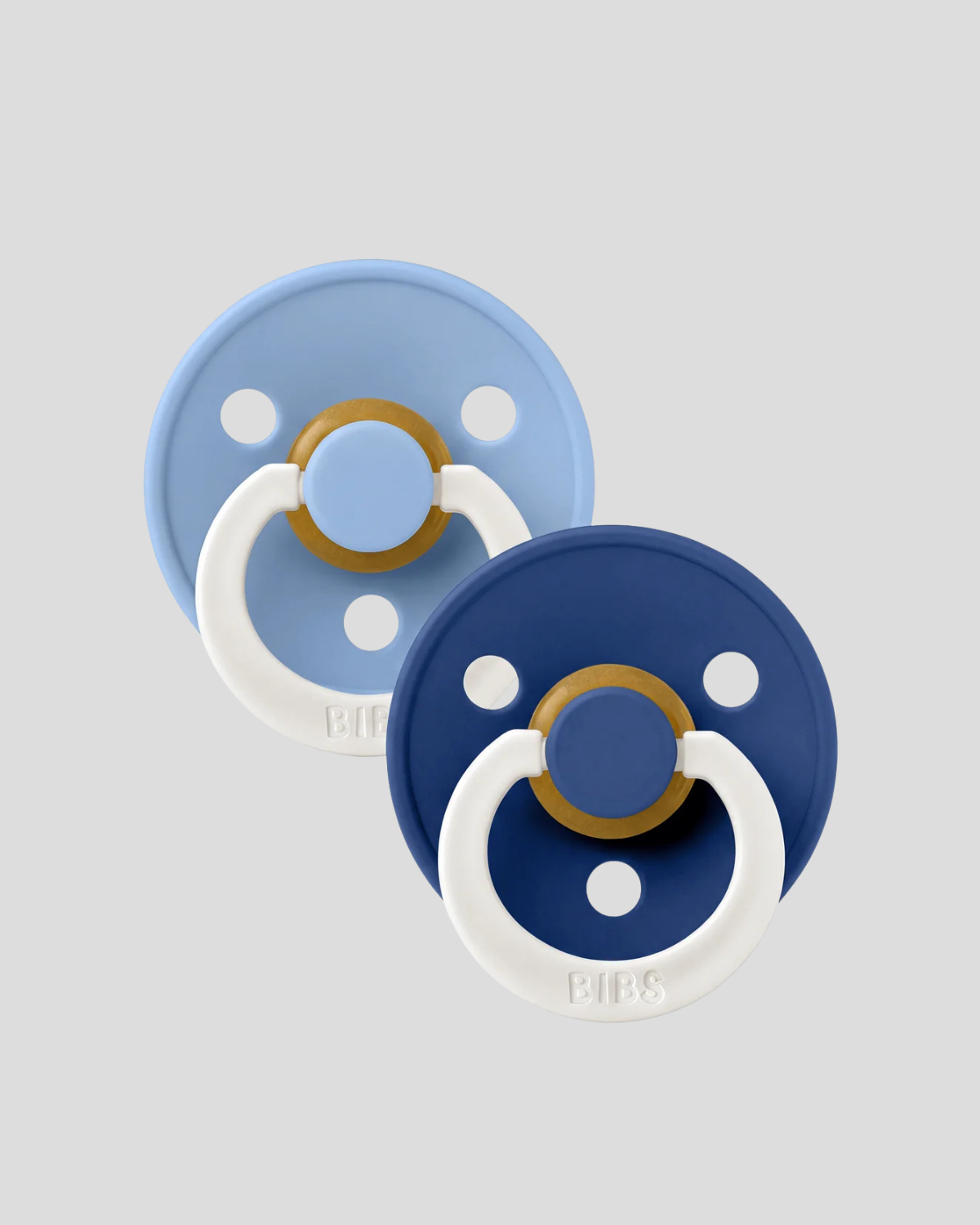 BIBS Dummies ❘ Glow Blue/Cornflower - Round, Latex (2pk)