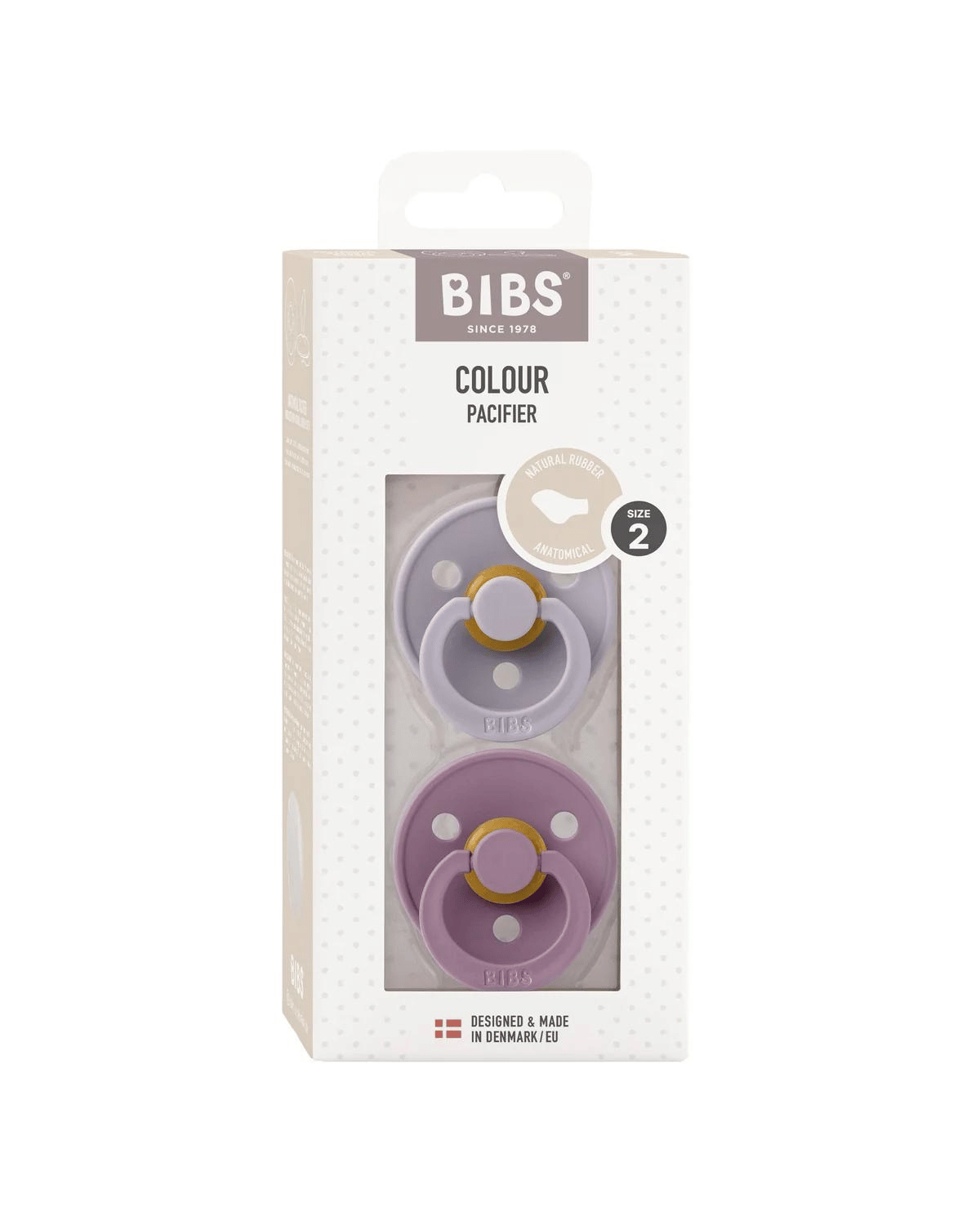 BIBS Dummies (Size 2) Anatomical Colour - Fossil Grey/Mauve 2211422