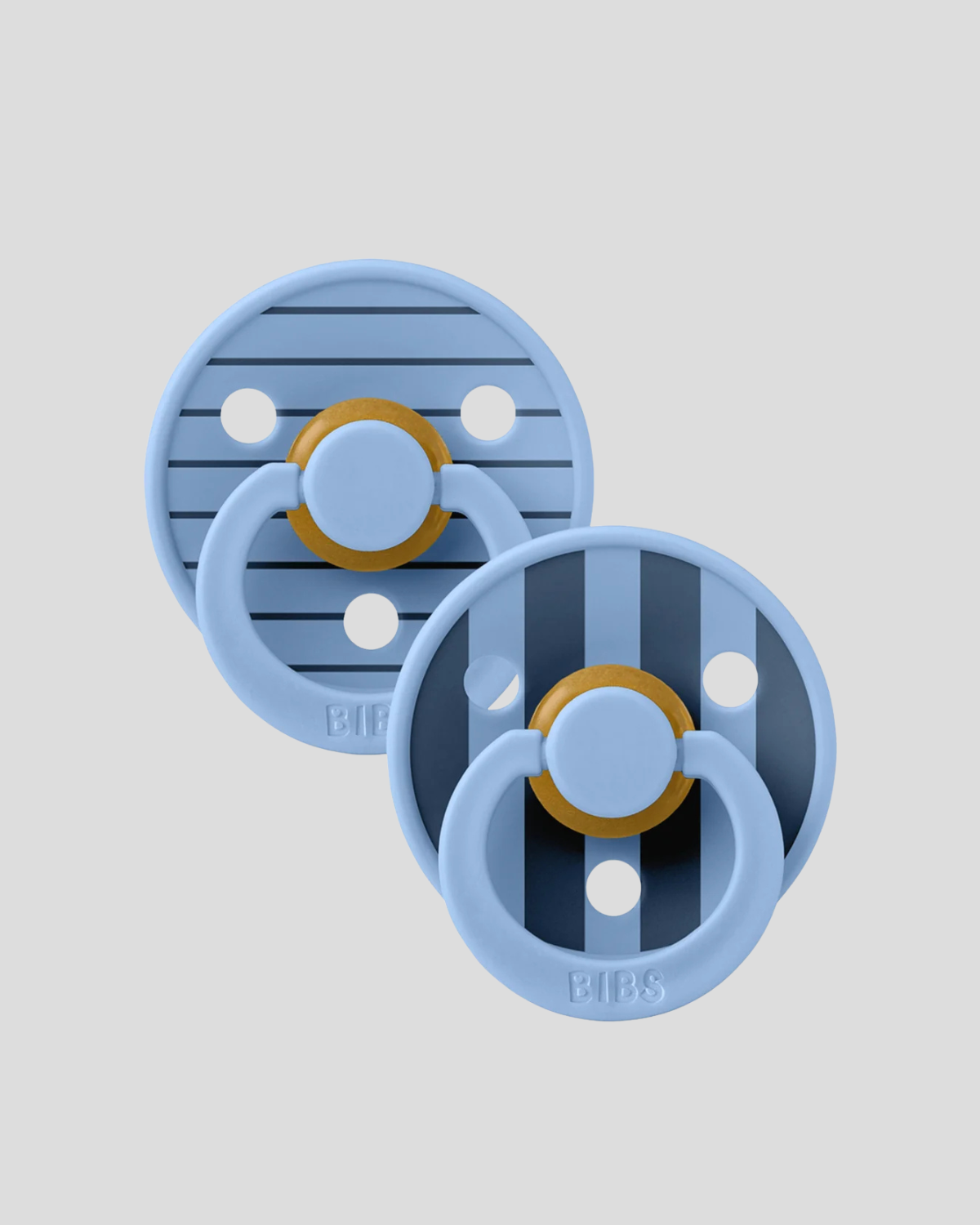 BIBS Dummies ❘ Studio Pin Sky Blue Mix - Round, Latex (2pk)
