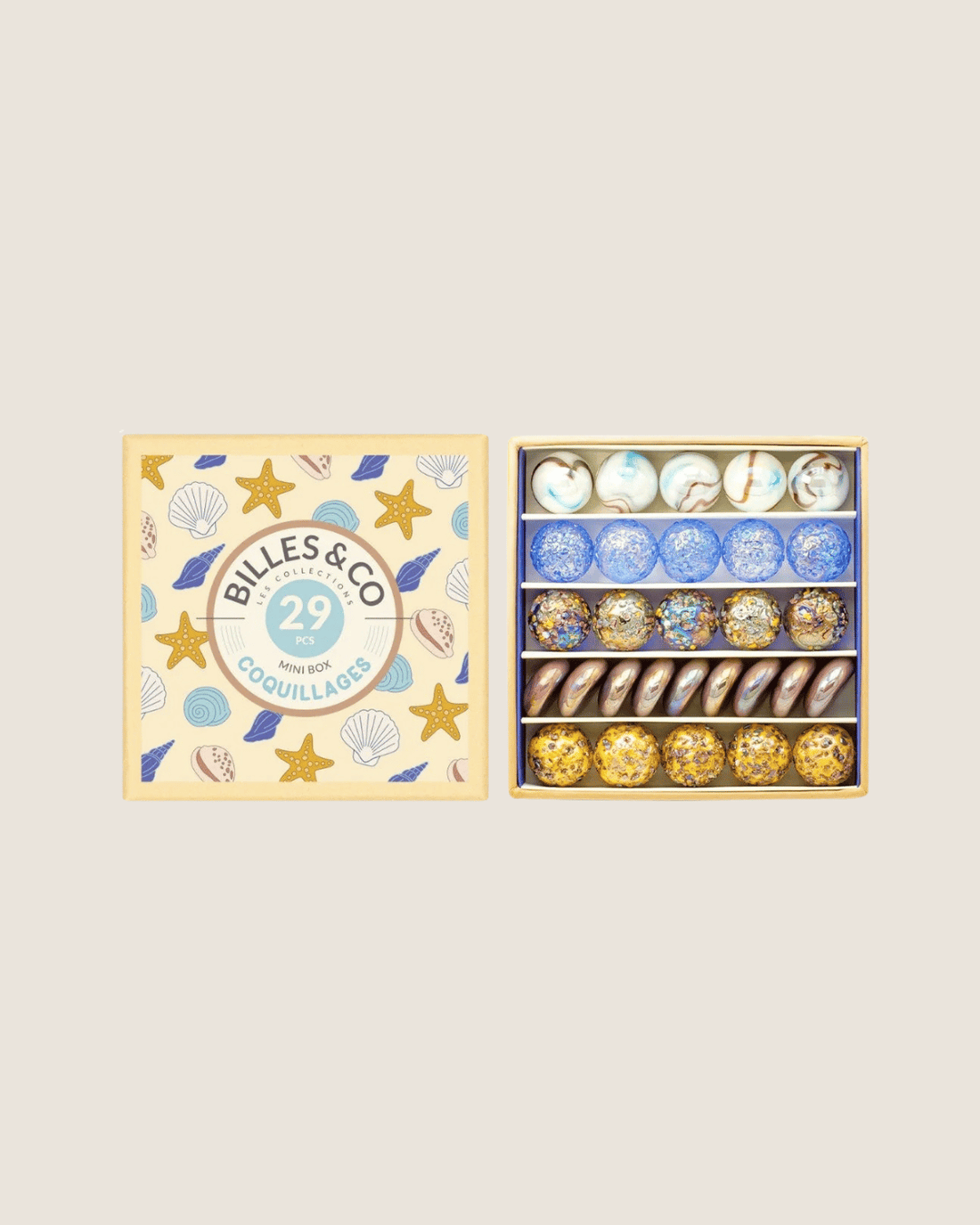 BILLES  &amp; CO ❘ Marble Treasure Box - Seashells (Small)