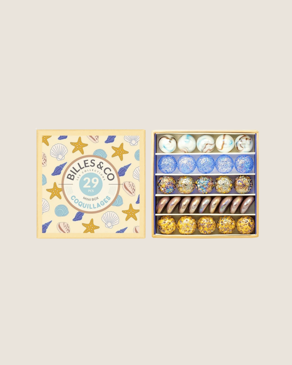 BILLES  &amp; CO ❘ Marble Treasure Box - Seashells (Small)