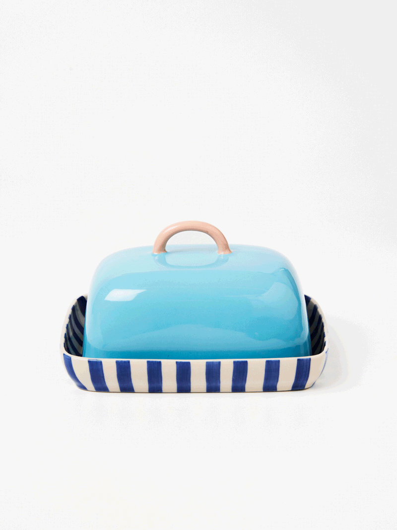 Bloomie Blue Butter Dish by Jones &amp; Co