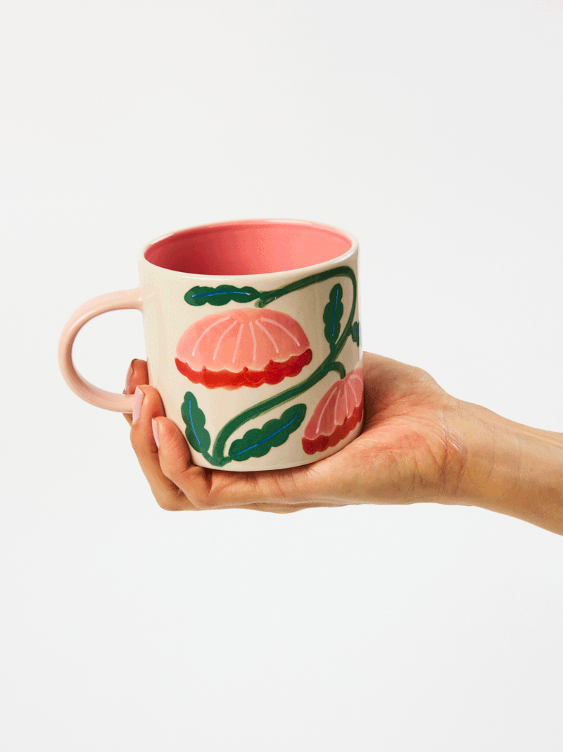 Bloomie Pink Flower Mug by Jones &amp; Co