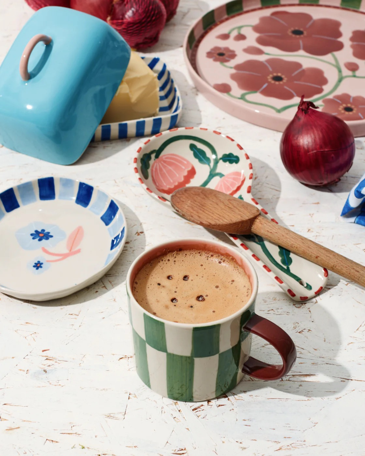 Bloomie Pink Flower Spoon Rest by Jones &amp; Co 