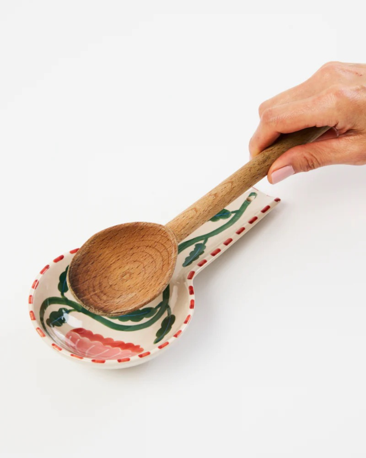 Bloomie Pink Flower Spoon Rest by Jones &amp; Co 