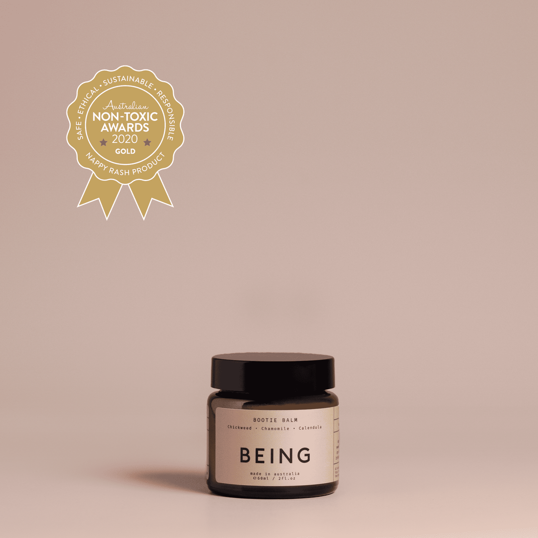 Bootie Balm by BEING Skincare (50g) - Award Winning Australian Made Natural Nappy Rash Cream