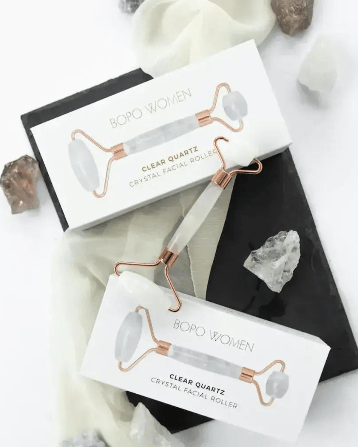 Clear Quartz Facial Roller by Bopo Women