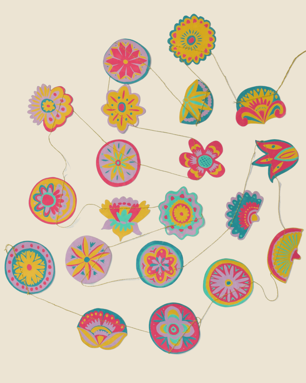 Bright Midsommar Sewn Garland by East End Press